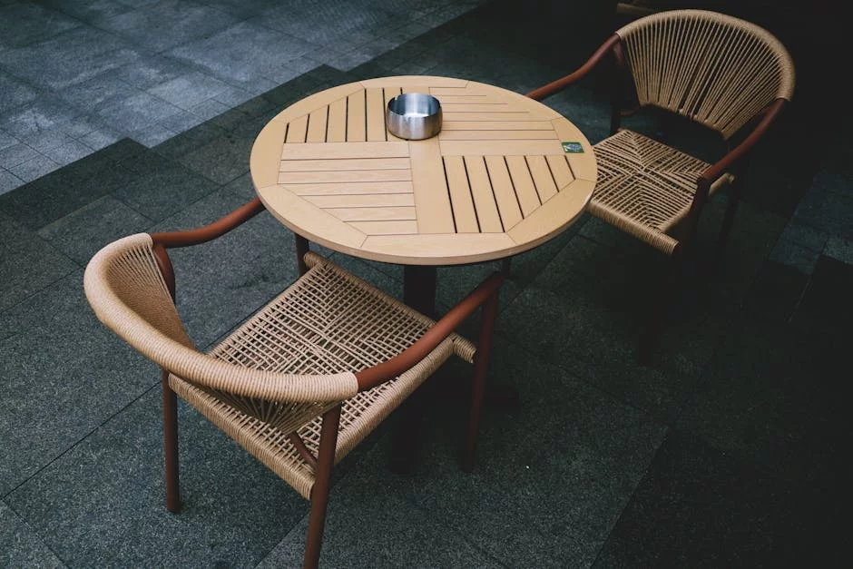 outdoor patio seating area with umbrellas